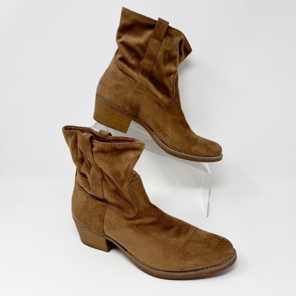 Powerstep Women Pinnacle Maxi Brown Faux Leather Slip on Bootie Size 8